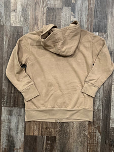 Kids khaki full zip hoodie