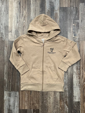 Kids khaki full zip hoodie