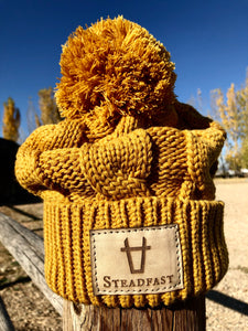 Mustard Pom Beanie