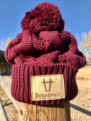 Maroon Pom Beanie